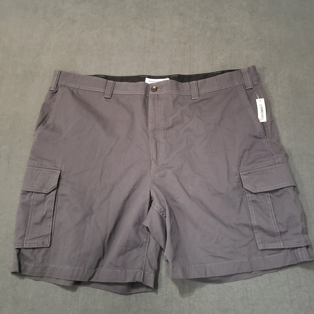 Amazon Essentials Cargo Shorts Mens 50 Grey Cotton Utility Multi-Pocket Twill